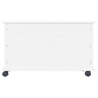 Cassapanca con Ruote ALTA Bianca 73x39,5x43 cm Massello di Pino 353928