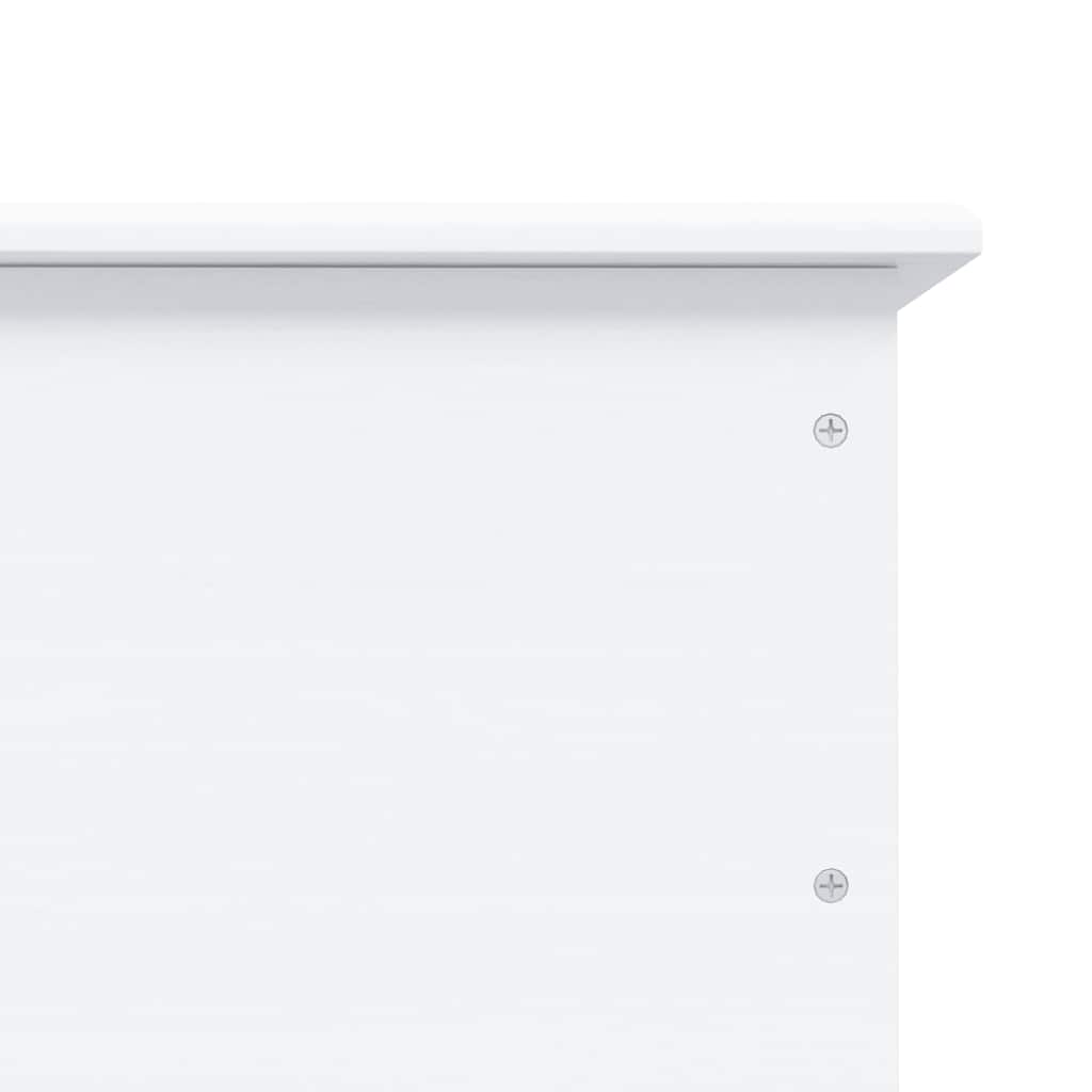 Cassapanca con Ruote ALTA Bianca 73x39,5x43 cm Massello di Pino 353928