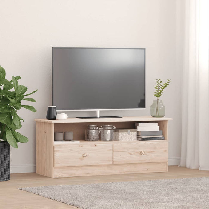 Mobile TV con Cassetti ALTA 100x35x41 cm Legno Massello di Pinocod mxl 80356