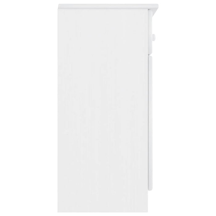 Credenza ALTA Bianca 112x35x73 cm in Legno Massello di Pino 353938