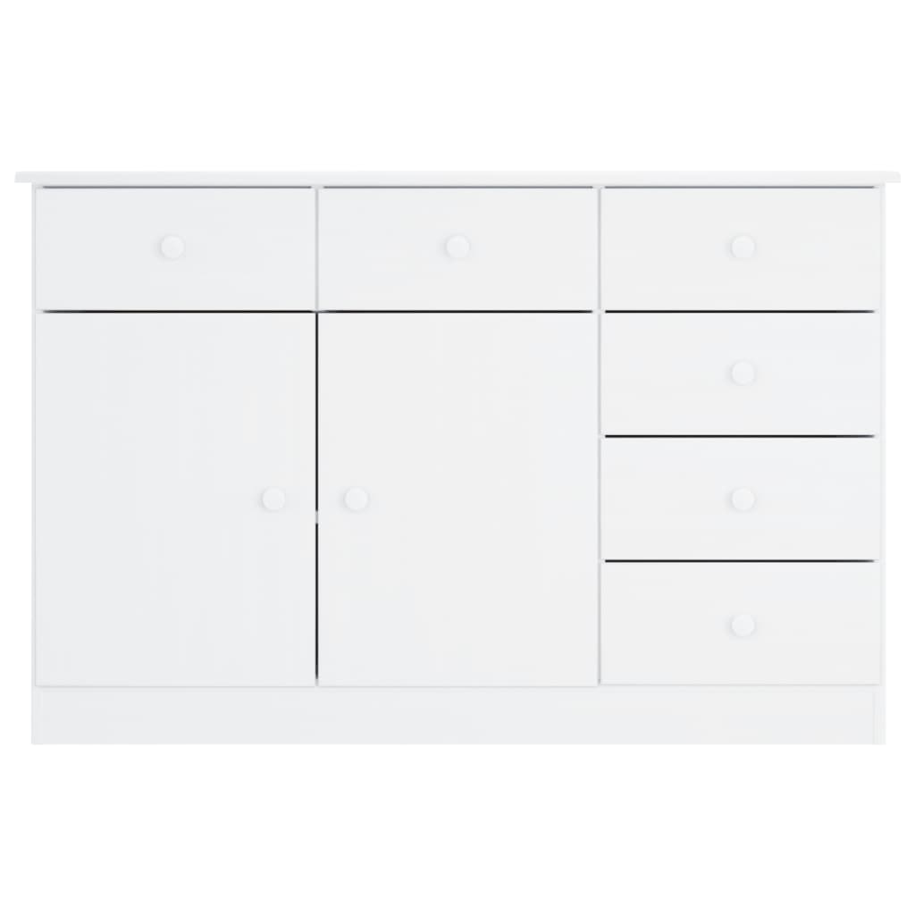 Credenza ALTA Bianca 112x35x73 cm in Legno Massello di Pino 353940