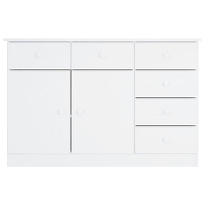 Credenza ALTA Bianca 112x35x73 cm in Legno Massello di Pino 353940