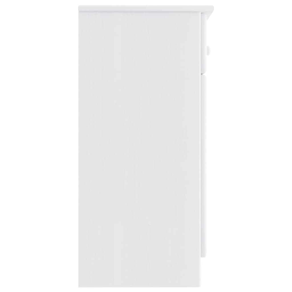 Credenza ALTA Bianca 112x35x73 cm in Legno Massello di Pino 353940