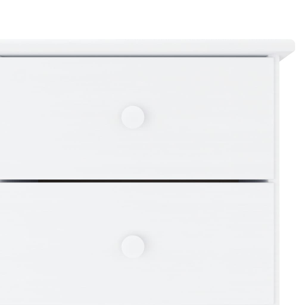 Credenza ALTA Bianca 112x35x73 cm in Legno Massello di Pino 353940