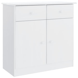 Credenza ALTA Bianca 77x35x73 cm in Legno Massello di Pino 353942