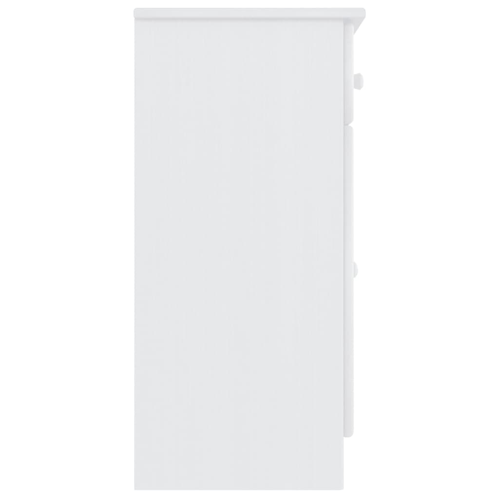 Credenza ALTA Bianca 77x35x73 cm in Legno Massello di Pino 353942