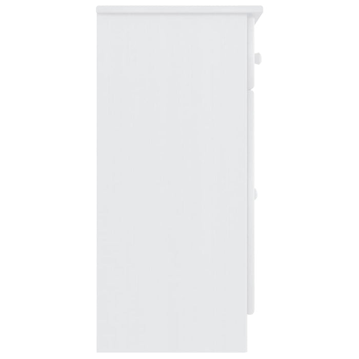 Credenza ALTA Bianca 77x35x73 cm in Legno Massello di Pino 353942