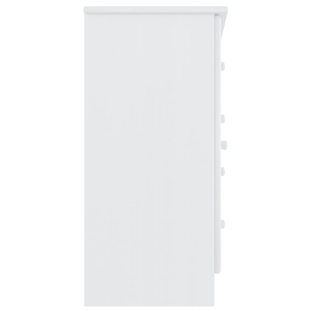 Credenza-Buffet-Armadio da cucina ALTA Bianca 77x35x73 cm in Legno Massello di Pino 351282