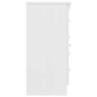 Credenza-Buffet-Armadio da cucina ALTA Bianca 77x35x73 cm in Legno Massello di Pino 351282