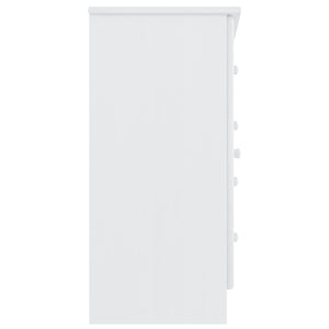 Credenza-Buffet-Armadio da cucina ALTA Bianca 77x35x73 cm in Legno Massello di Pino 351282