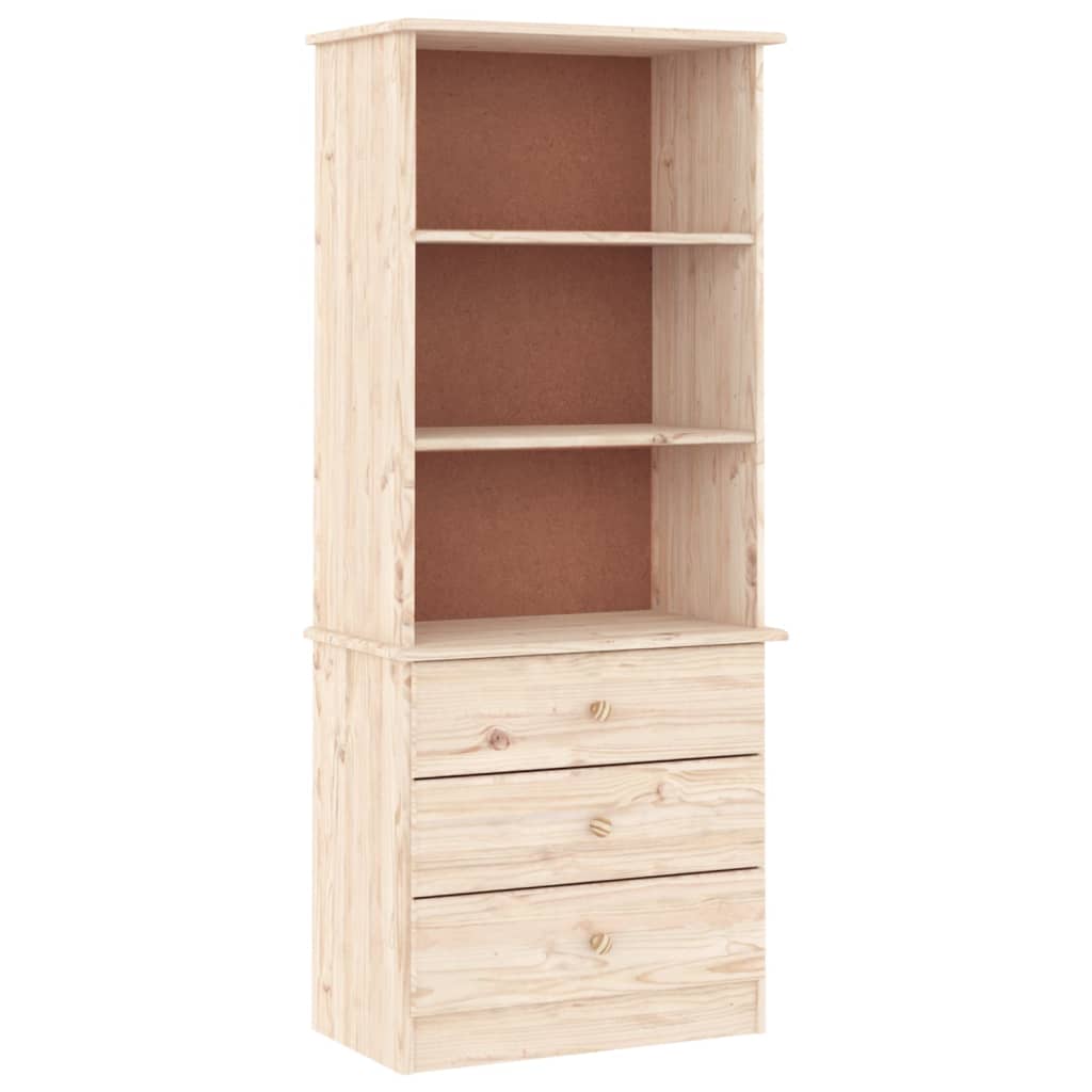 Libreria con Cassetti ALTA 60x35x142 cm Legno Massello di Pinocod mxl 105797