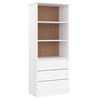 Libreria con Cassetti ALTA Bianca 60x35x142 cm Massello di Pino 353952