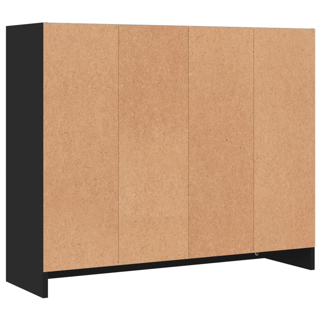 Credenza Nera 91x28x75 cm in Legno Multistrato 823009