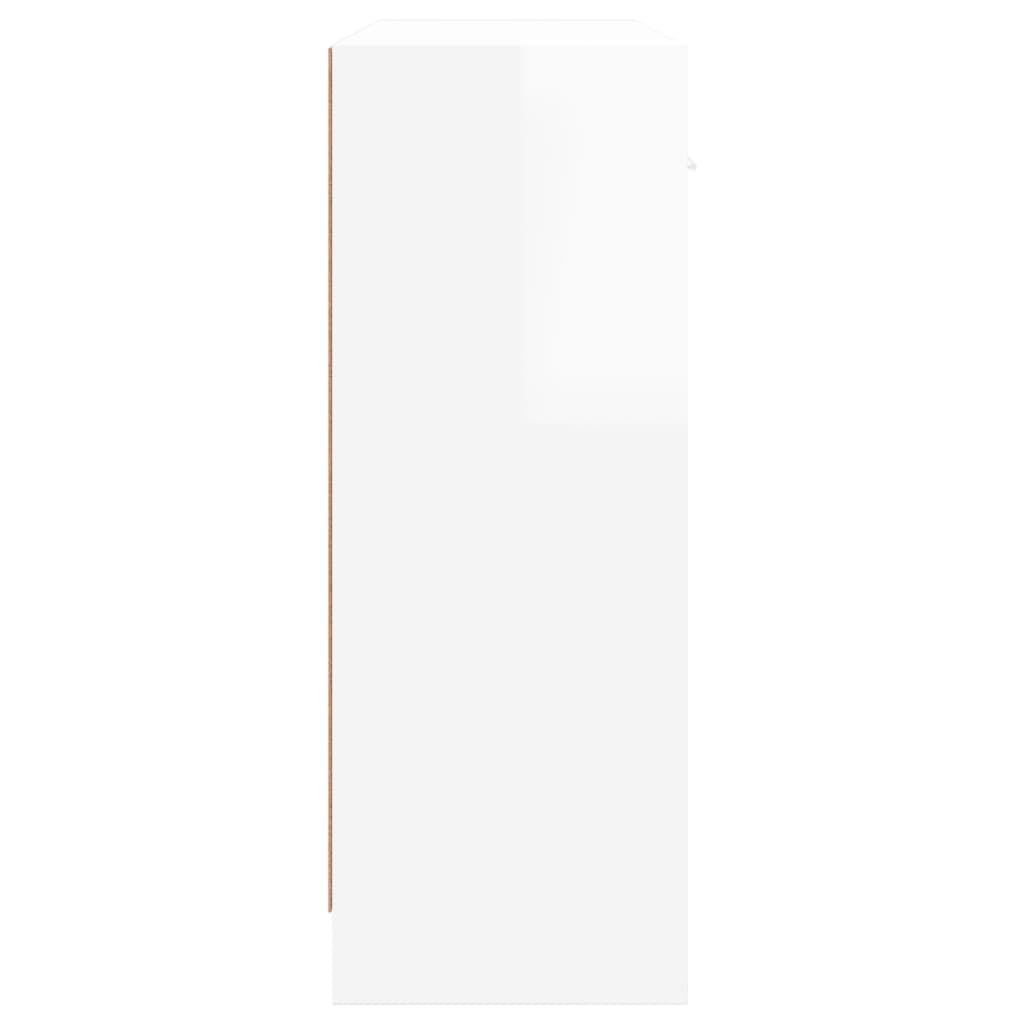 Credenza Bianco Lucido 91x28x75 cm in Legno Multistrato 823010