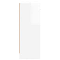 Credenza Bianco Lucido 91x28x75 cm in Legno Multistrato 823010