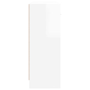 Credenza Bianco Lucido 91x28x75 cm in Legno Multistrato 823010