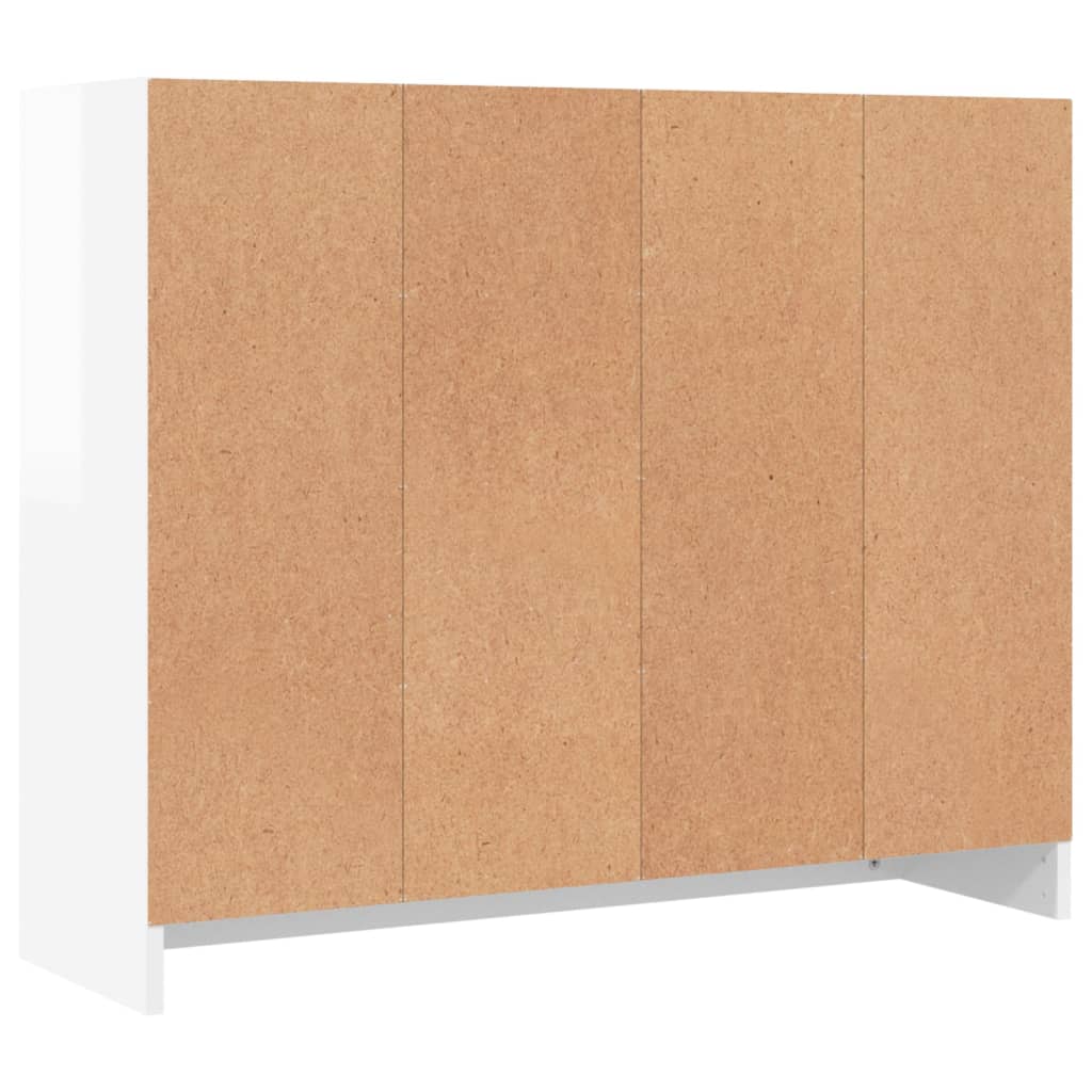 Credenza Bianco Lucido 91x28x75 cm in Legno Multistrato 823010