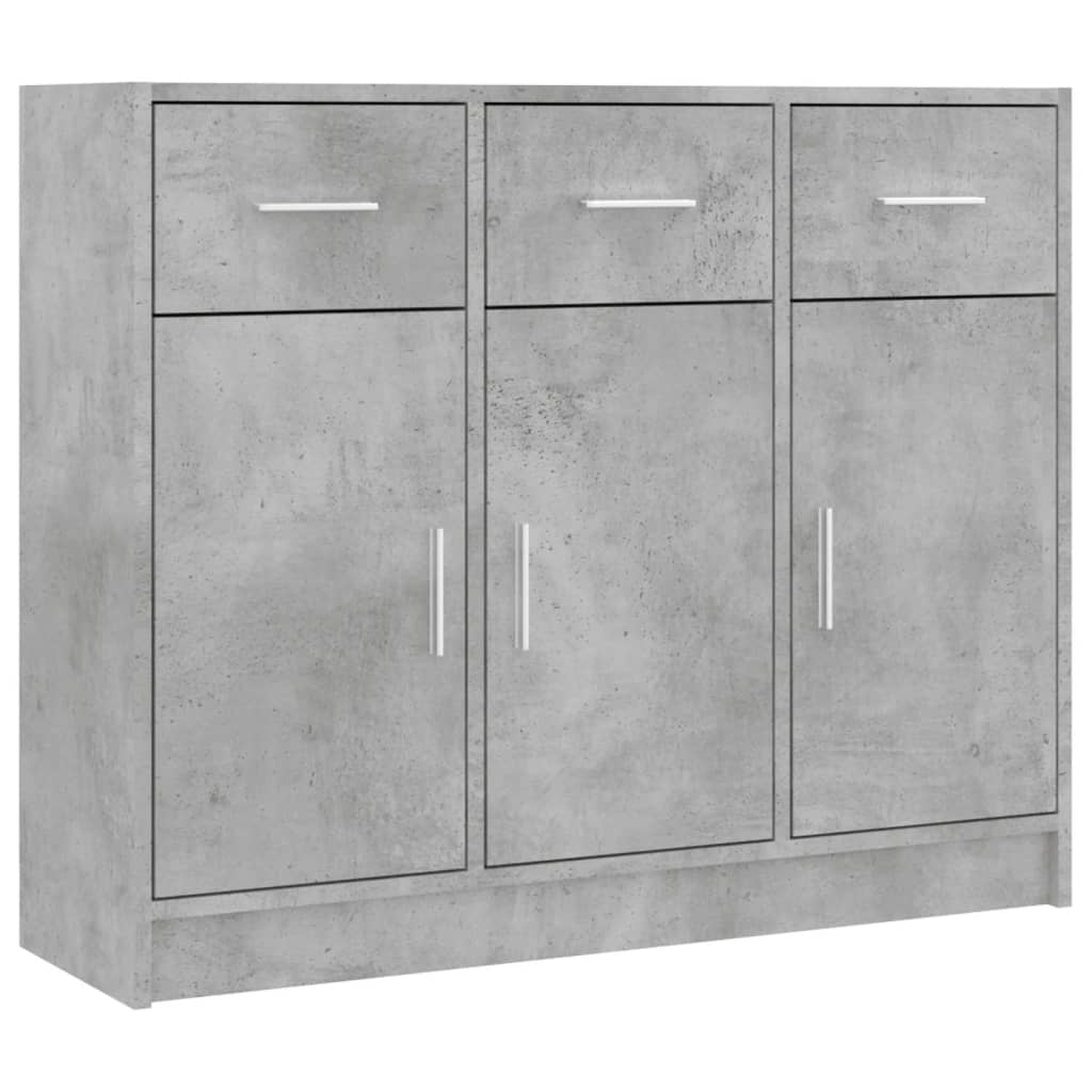 Credenza Grigio Cemento 91x28x75 cm in Legno Multistrato 823012