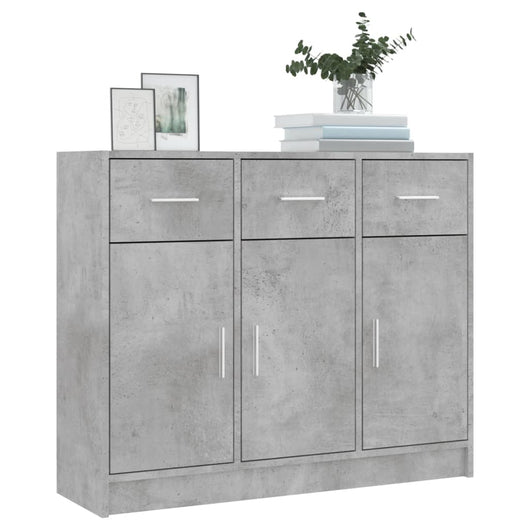 Credenza-Buffet-Armadio da cucina Grigio Cemento 91x28x75 cm in Legno Multistrato