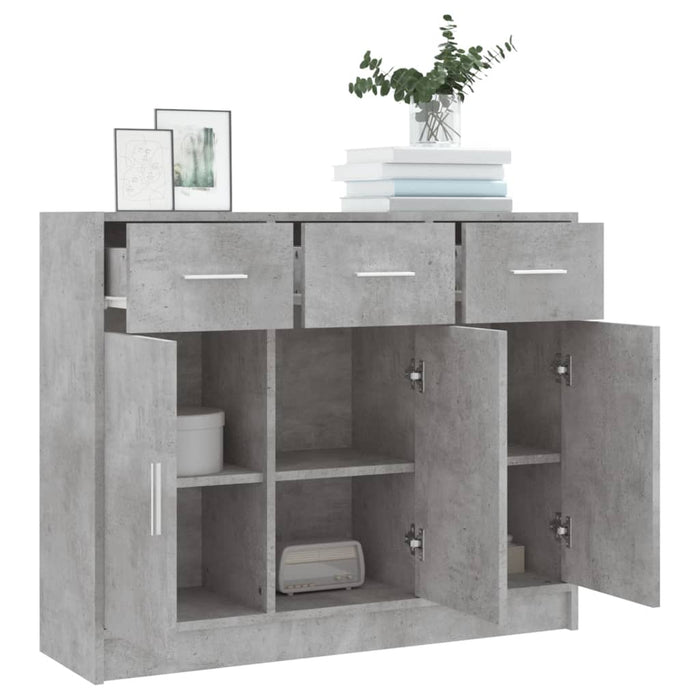 Credenza Grigio Cemento 91x28x75 cm in Legno Multistrato 823012