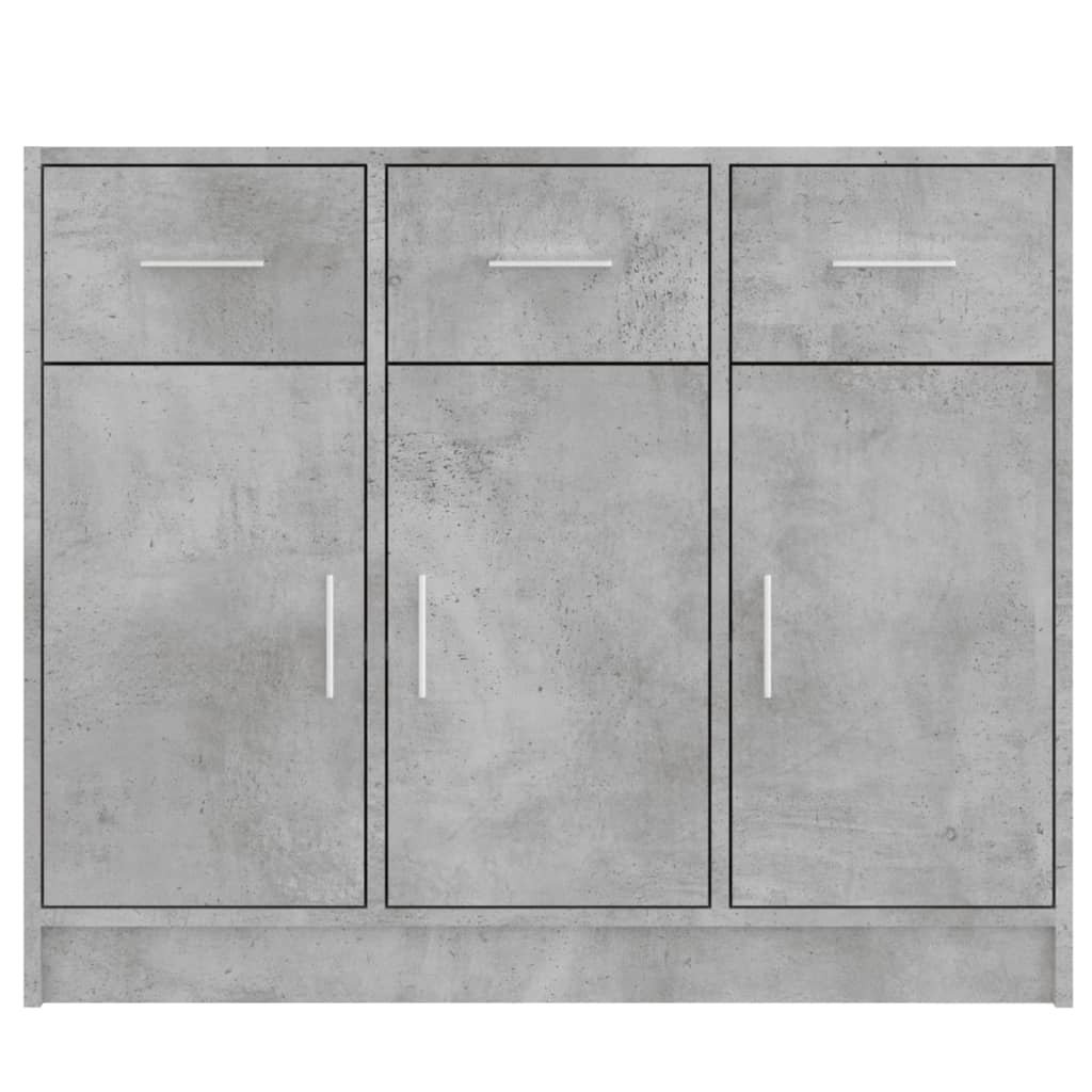 Credenza Grigio Cemento 91x28x75 cm in Legno Multistrato 823012