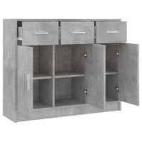 Credenza-Buffet-Armadio da cucina Grigio Cemento 91x28x75 cm in Legno Multistrato