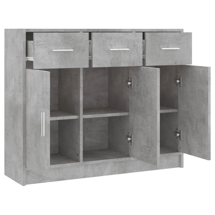 Credenza-Buffet-Armadio da cucina Grigio Cemento 91x28x75 cm in Legno Multistrato