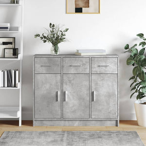 Credenza Grigio Cemento 91x28x75 cm in Legno Multistrato 823012
