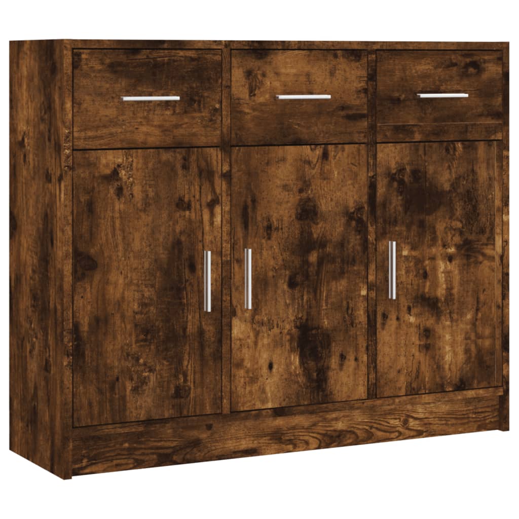 Credenza Rovere Fumo 91x28x75 cm in Legno Multistrato 823013