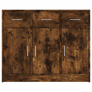 Credenza Rovere Fumo 91x28x75 cm in Legno Multistrato 823013