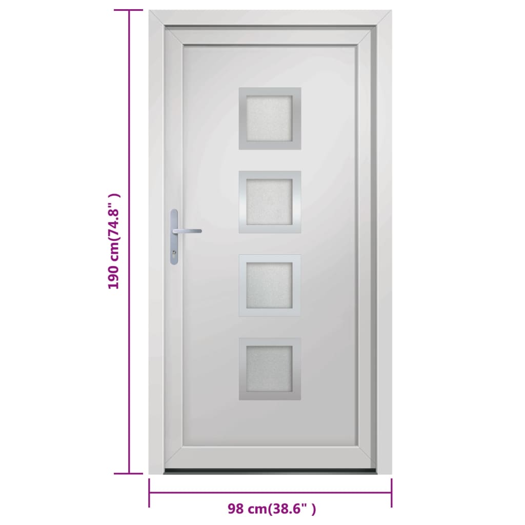 Porta Ingresso Bianca 98x190 cm in PVC 3187838
