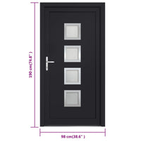 Porta Ingresso Antracite 98x190 cm in PVC 3187850