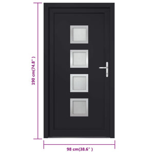 Porta Ingresso Antracite 98x190 cm in PVC 3187856