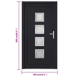 Porta Ingresso Antracite 108x208 cm in PVC 3187860