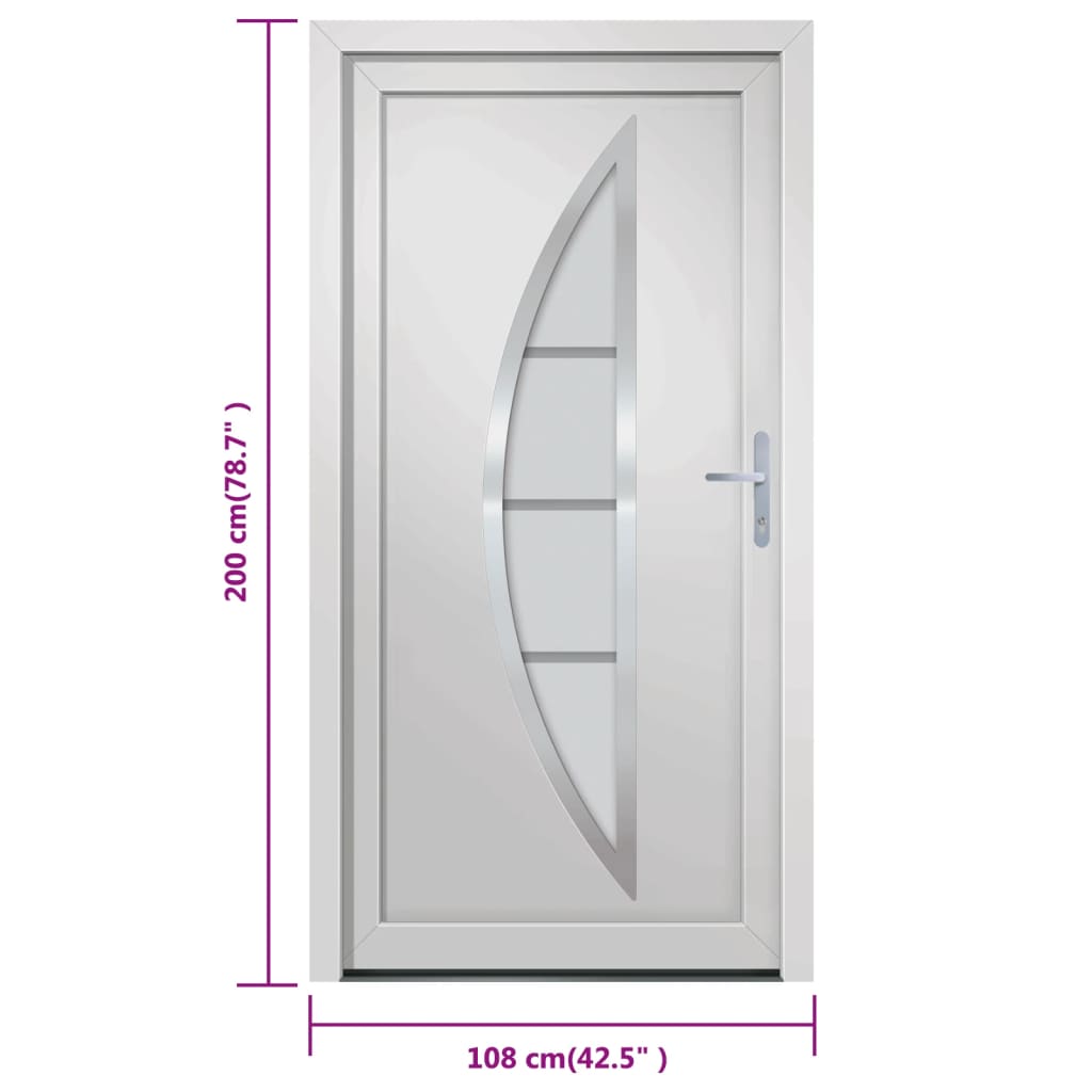 Porta Ingresso Bianca 108x200 cm in PVC 3187871