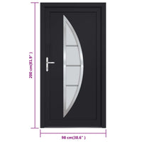 Porta Ingresso Antracite 98x200 cm in PVC 3187875