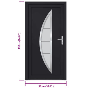 Porta Ingresso Antracite 98x190 cm in PVC 3187880