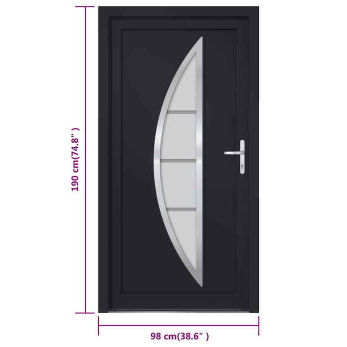 Porta Ingresso Antracite 98x190 cm in PVC 3187880