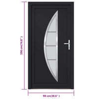 Porta Ingresso Antracite 98x190 cm in PVC 3187880