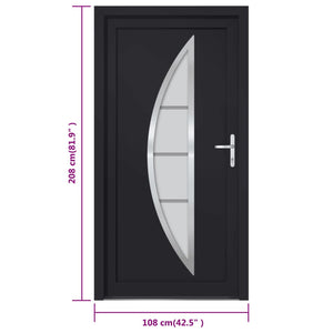 Porta Ingresso Antracite 108x208 cm in PVC 3187884