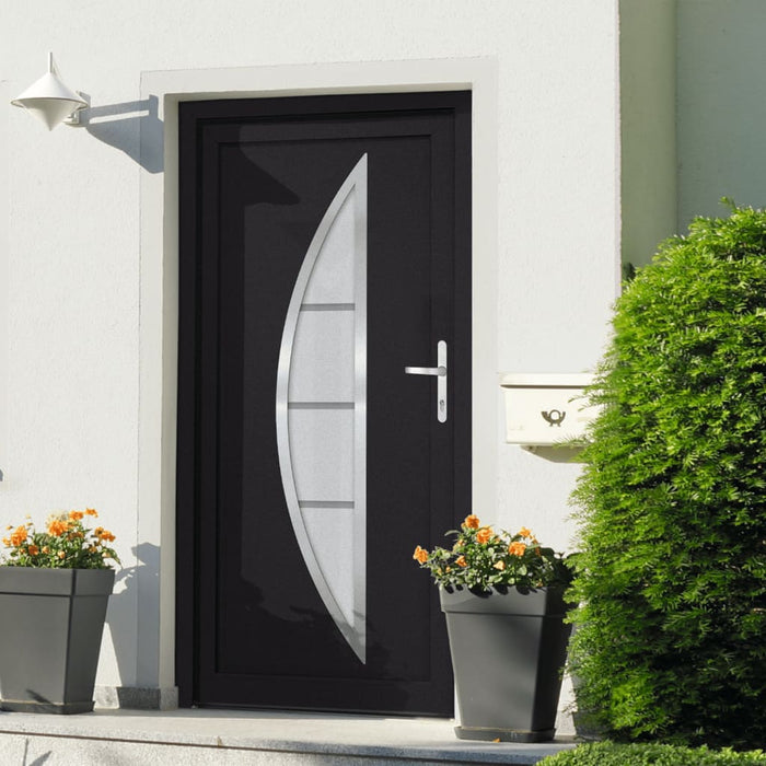 Porta Ingresso Antracite 108x208 cm in PVC 3187884