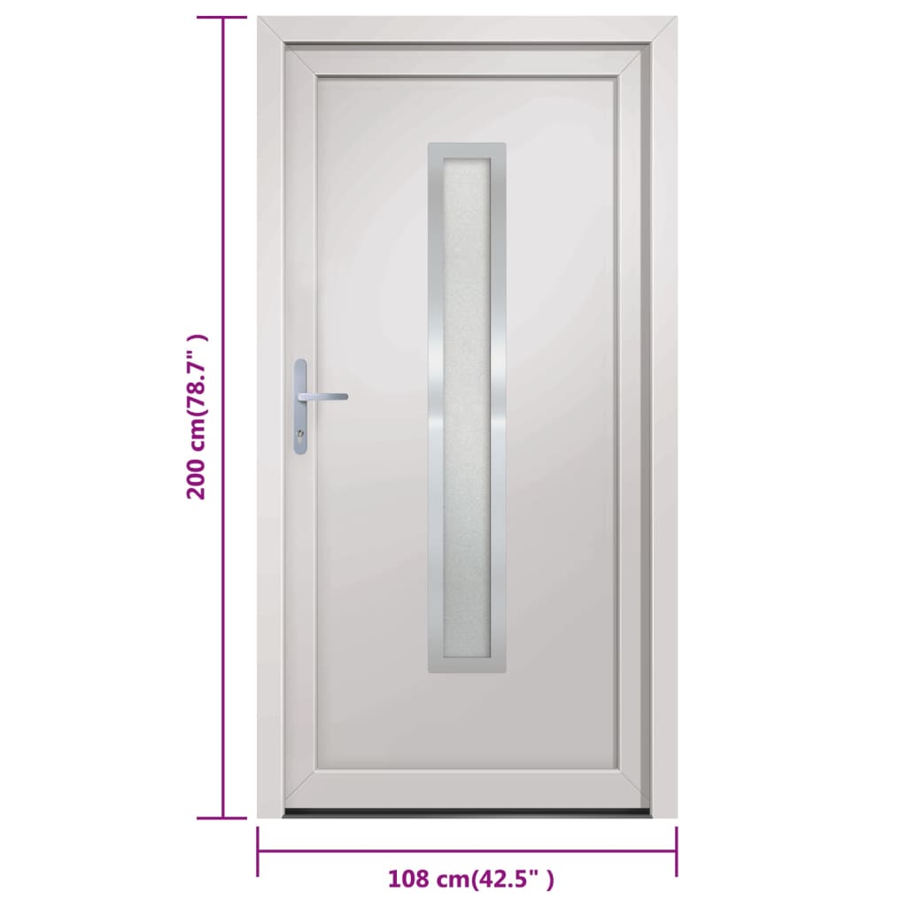 Porta Ingresso Bianca 108x200 cm in PVC 3187889