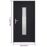 Porta Ingresso Antracite 88x200 cm in PVC 3187897