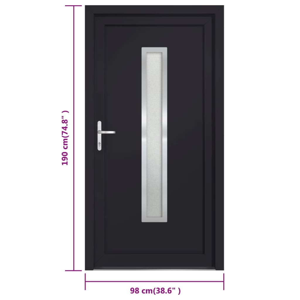 Porta Ingresso Antracite 98x190 cm in PVC 3187898