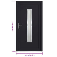 Porta Ingresso Antracite 98x190 cm in PVC 3187898