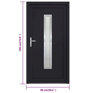 Porta Ingresso Antracite 98x190 cm in PVC 3187898
