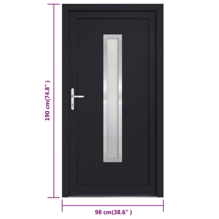 Porta Ingresso Antracite 98x190 cm in PVC 3187898