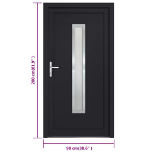 Porta Ingresso Antracite 98x200 cm in PVC 3187899