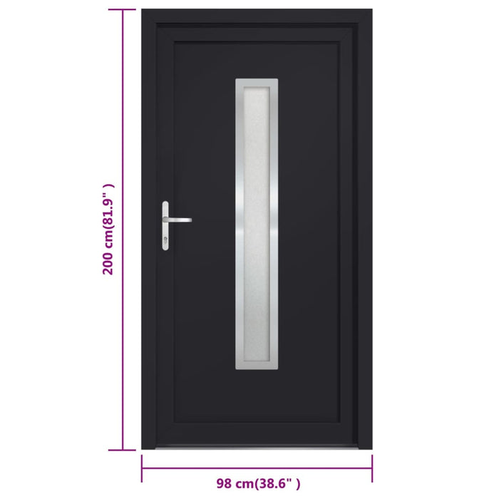 Porta Ingresso Antracite 98x200 cm in PVC 3187899