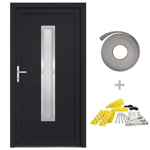 Porta Ingresso Antracite 98x208 cm in PVC 3187900